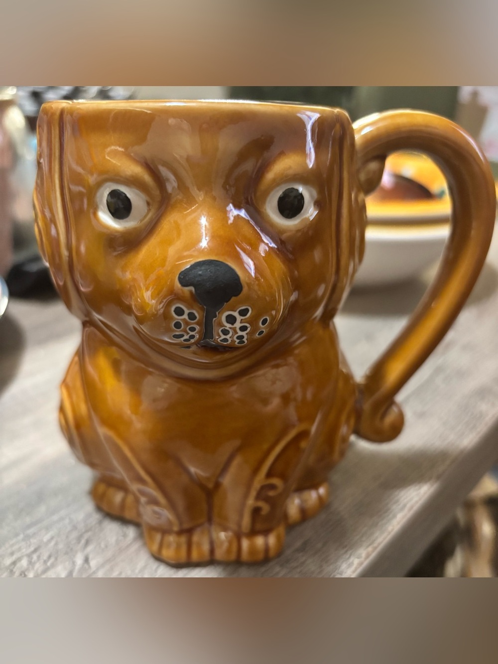 Boston Warehouse Figural Dog Stoneware Mug 16 oz Brown Puppy Coffee Cup 2019